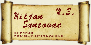 Miljan Santovac vizit kartica